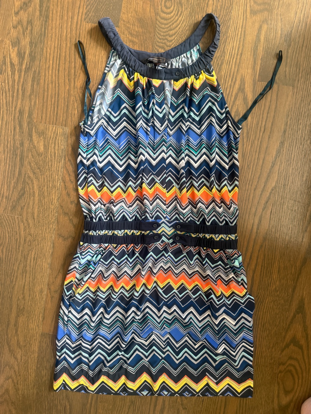 BCBGMaxAzria Chevron Stripe Mini Dress Sleeveless Multicolor Women's S